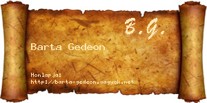 Barta Gedeon névjegykártya